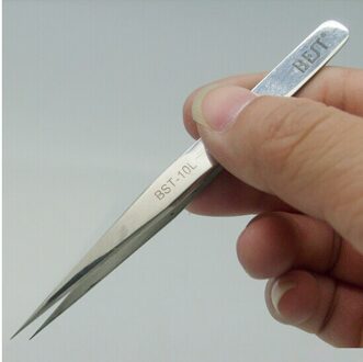 Anti-Statische Pincet BEST-BST-10L Rvs Elektrische Wenkbrauw Pincet