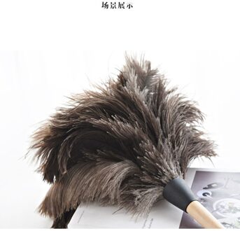 Anti-Statische Struisvogelveren Bont Borstel Duster Dust Cleaning Tool Houten Handvat