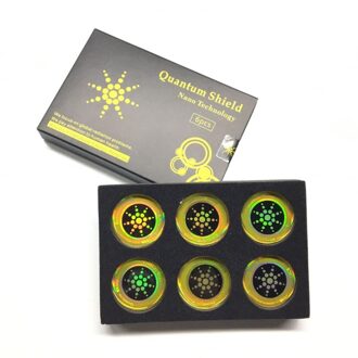 Anti-Straling Stickers Voor Mobiele Telefoons Ronde Vorm Elektromagnetische Shield Anti-Elektromagnetische Golf Patches 6 Stuks goud