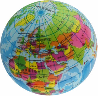 Anti-stress bal - planeet - aarde - 7 cm - wereldbol Multi