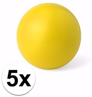 Anti stressballen Relaxman - 5x - geel - 6 cm - Mindfullness - Relax - Ontspannen artikelen