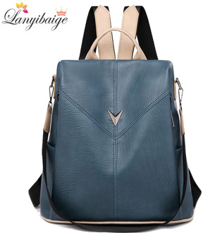 Anti-theft Backpack Women Soft pu Leather Backpack School Bags for Teenage Girls Bagpack Travel Backpacks Shoulder Bags mochila