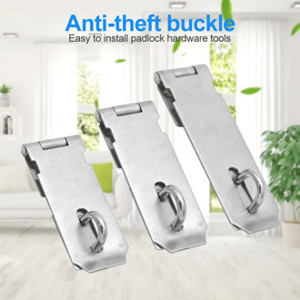 Anti Theft Padlock Clasp Gate Hasp Staple Stainless Steel Easy Install Door Lock Shed Latch Household Burglar-proof Hardware