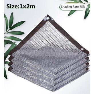Anti-Uv Hdpe Aluminiumfolie Zonwering Netto Vetplant Tuin Kas Balkon Auto Zonnescherm Cooling Zon Netto 1x2m