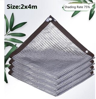 Anti-Uv Hdpe Aluminiumfolie Zonwering Netto Vetplant Tuin Kas Balkon Auto Zonnescherm Cooling Zon Netto 2x4m