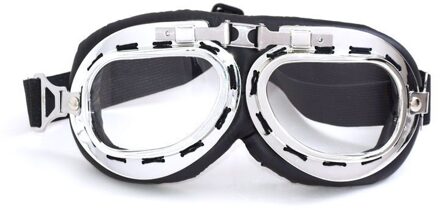 Anti-Uv Vintage Motorcycle Goggles Pilot Biker Helm Zonnebril Scooter Cruiser Atv Bril Off-Road Motocross Racing Eyewear doorzichtig