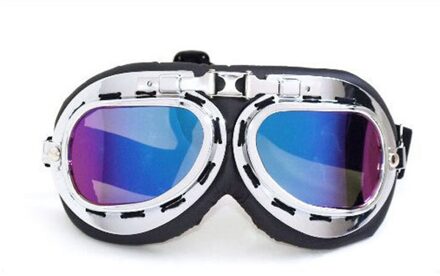 Anti-Uv Vintage Motorcycle Goggles Pilot Biker Helm Zonnebril Scooter Cruiser Atv Bril Off-Road Motocross Racing Eyewear kleur