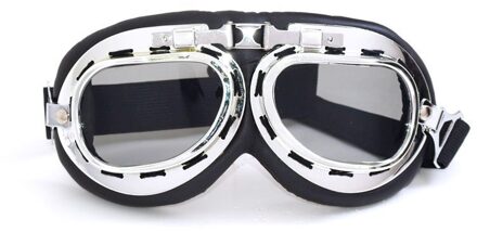 Anti-Uv Vintage Motorcycle Goggles Pilot Biker Helm Zonnebril Scooter Cruiser Atv Bril Off-Road Motocross Racing Eyewear zwart