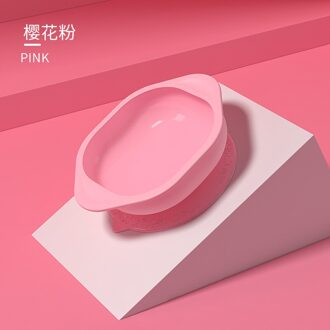 Anti-Vallen Baby Sucker Voeden Kom Bpa Gratis Geïntegreerde Siliconen Zuig Kids Learning Training Eten Kinderen Servies roze