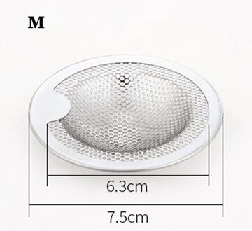 Anti-Verstopping Aanrecht Catcher Roestvrijstalen Bad Haar Catcher Stopper Douche Afvoer Gat Filter Val Keuken Metalen Sink M / 1stk