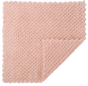 Anti-Vet Rags Coral Fleece Schone Doek Sink Veeg Wasbare Double Non-Stick Olie Vaatdoek Water Absorberende Keuken handdoek style2 roze