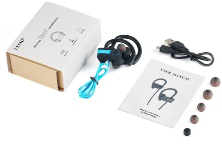 Anti-Zweet Bluetooth Oortelefoon Sport Stereo Muziek Draadloze Oordopjes Handsfree Headset Voor Running Gym In-Oor leshp Dynamische blauw