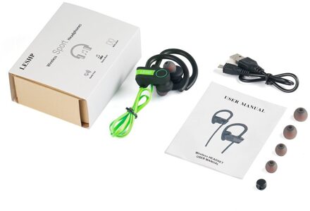 Anti-Zweet Bluetooth Oortelefoon Sport Stereo Muziek Draadloze Oordopjes Handsfree Headset Voor Running Gym In-Oor leshp Dynamische groen