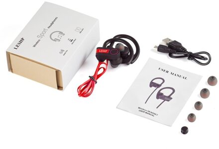 Anti-Zweet Bluetooth Oortelefoon Sport Stereo Muziek Draadloze Oordopjes Handsfree Headset Voor Running Gym In-Oor leshp Dynamische rood