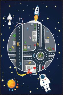 Antiallergische Machine Wasbare Antislip Bodem Kinderen Tapijt Om Kind Gezondheid Fit Tapijt Marineblauw / 800mm x 1200mm