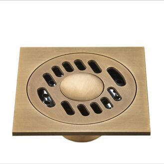 Antiek Messing Gesneden Flower Art Badkamer Accessoire Afvoerputje Afval Grate100mm * 100Mm 2