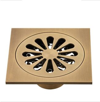 Antiek Messing Gesneden Flower Art Badkamer Accessoire Afvoerputje Afval Grate100mm * 100Mm 3