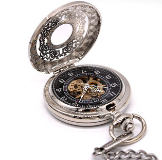 Antiek messing zilverlegering skelet half jacht zakhorloge