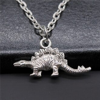 Antiek Zilver Kleur 13X26Mm Dinosaur Bedels Hanger Ketting Voor Vrouwen Dame Meisje Sieraden