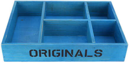 Antieke Afwerking Houten Lade Desktop Rechthoekige 5 Raster Opbergdoos Diversen Organizer