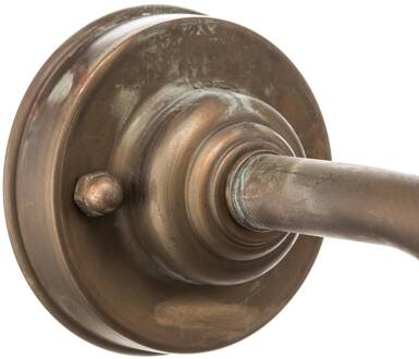 Antieke buitenwandlamp met rooster, mat glas messing antiek-koper