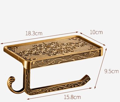Antieke Carving Wc Roll Papieren Handdoek Houder Met Telefoon Plank Brons Wandmontage Papier Houder Haak Goud Badkamer Accessoires