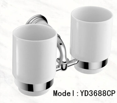 Antieke dubbele bekerhouder Goud tandenborstelhouder badkamer accessoires Bordeauxrood