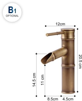 Antieke enkel handvat bamboe badkamer kraan koud gemengde water kraan wastafel kraan keuken kraan badkamer accessoires