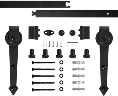 Antieke Stalen Schuifdeuren Schuur Schuifdeuren Schuur Deur Hardware Roller Track Rail Kit Set Voor Closet Kast Schuifdeur Beslag Deur