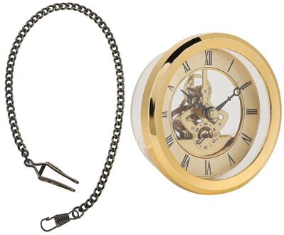 Antieke Vintage Zakhorloge Ketting Brons & Toy Prop Diy Metalen 103Mm Ingebouwde Klok Insert Transparante Klok diy