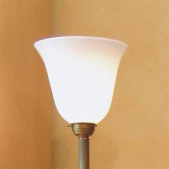 Antieke vloerlamp HENRIETTE wit, messing