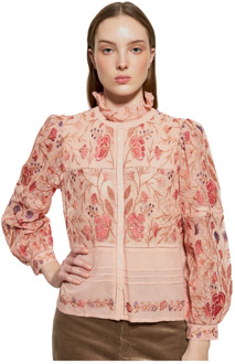 Antik batik Ari geborduurde blouse Antik Batik , Pink , Dames - M