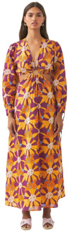 Antik batik Cut-out maxi jurk Alicia Antik Batik , Multicolor , Dames - L,M,S,Xs