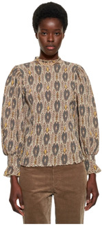 Antik batik Dieren geplisseerde blouse Antik Batik , Multicolor , Dames - M,S