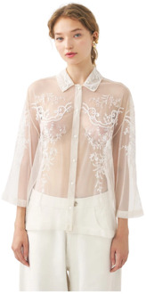 Antik batik Geborduurd shirt Victoria Antik Batik , White , Dames - M
