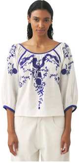 Antik batik Geborduurde blouse Victoria Antik Batik , White , Dames - L,M,S,Xs