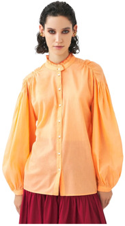 Antik batik Katoenen voile blouse Anna Antik Batik , Orange , Dames - L,M,S,Xs