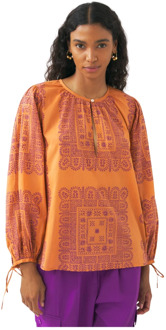 Antik batik Katoenen voile print blouse Nalii Antik Batik , Multicolor , Dames - L,M,S,Xs