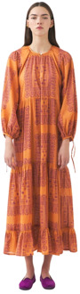 Antik batik Katoenen voile print maxi jurk Nalii Antik Batik , Multicolor , Dames - L,M,S,Xs