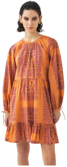 Antik batik Katoenen voile print mini jurk Nalii Antik Batik , Multicolor , Dames - L,M,S,Xs