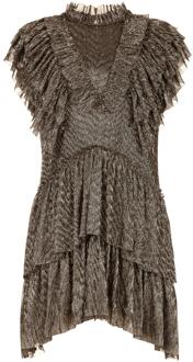 Antik batik Lurex jurk met ruches Pigalle  metallic - M,L,