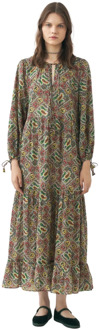 Antik batik Maxi jurk Zena Antik Batik , Green , Dames - L,M,S,Xs