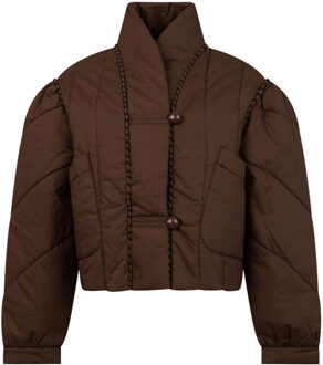 Antik batik Padded jas Betty  bruin - S,M,L,