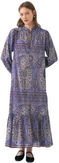 Antik batik Print jurk Tajar Antik Batik , Blue , Dames - L,M,S,Xs