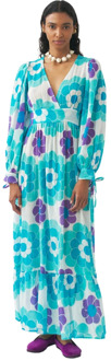 Antik batik Print maxi jurk Suny Antik Batik , Blue , Dames - M,S,Xs