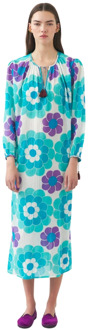 Antik batik Print vloeibare jurk Suny Antik Batik , Blue , Dames - L,M,S,Xs