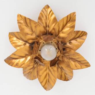 ANTIK plafondlamp met gouden bladeren 26 cm goud antiek