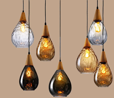 Antique furniture decorated LED chandeliers modern living room, bedroom and dining room water dripping glass floodlights