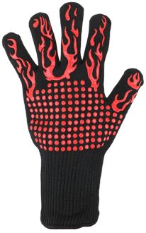 Antislip Brandwerende Magnetron Handschoenen Extreme Hittebestendige Ovenwanten 300-500 Celsius Vlamvertragende Bbq Fire handschoenen Rood