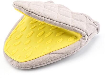 Antislip Hittebestendige Ovenwanten Slip Siliconen Magnetron Bbq Handschoenen Voor Bakken Grillen Keuken Handschoenen Bakken Accessoires geel
